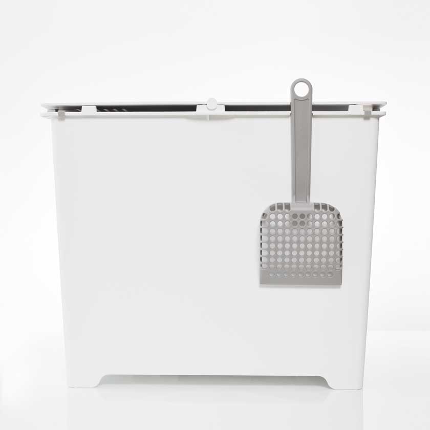 Side view of Modkat Flip with hanging scoop
