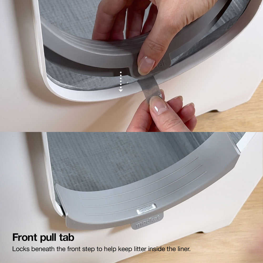 front pull tab locks under the front ste p