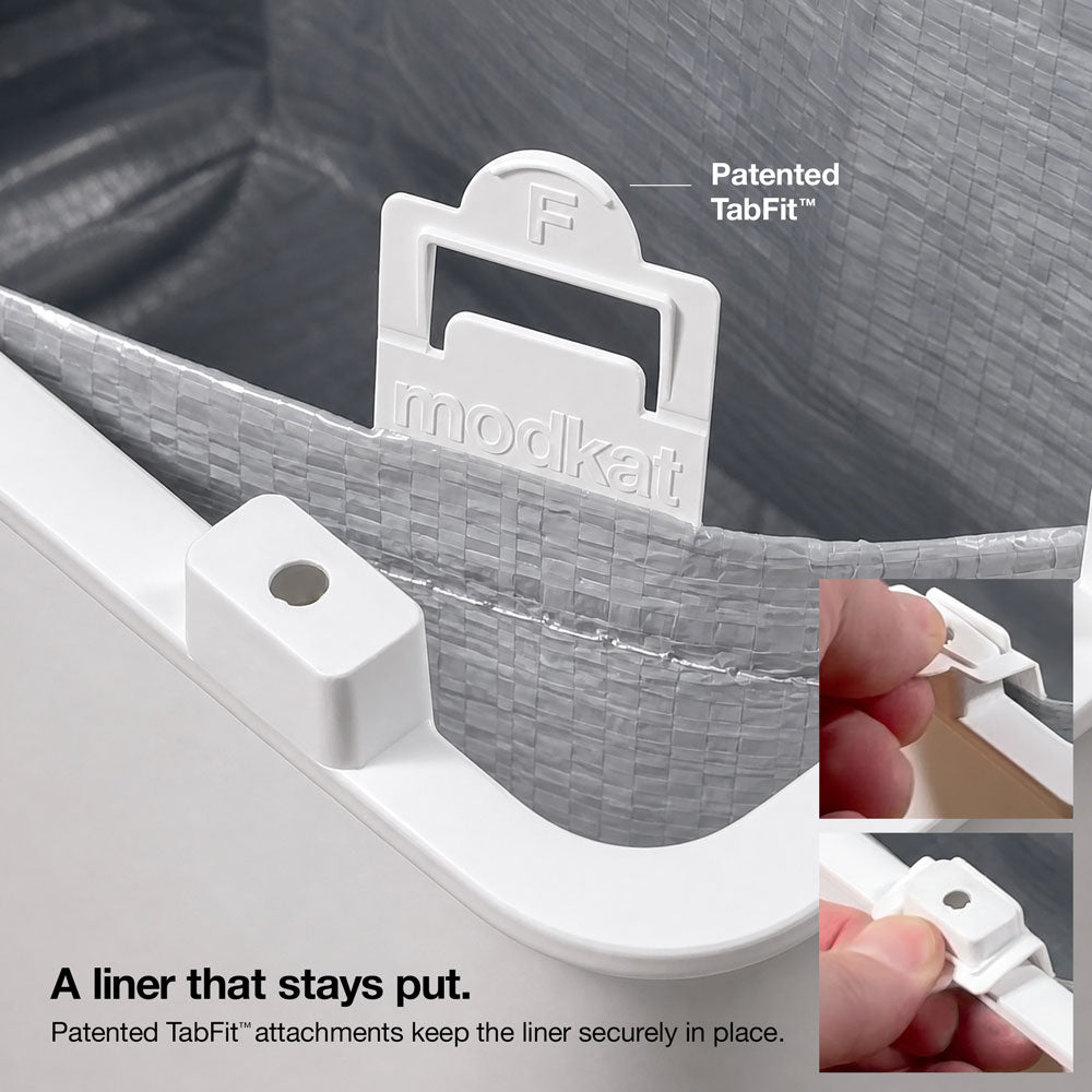 Modkats patented tabfit liners keep it securely in place