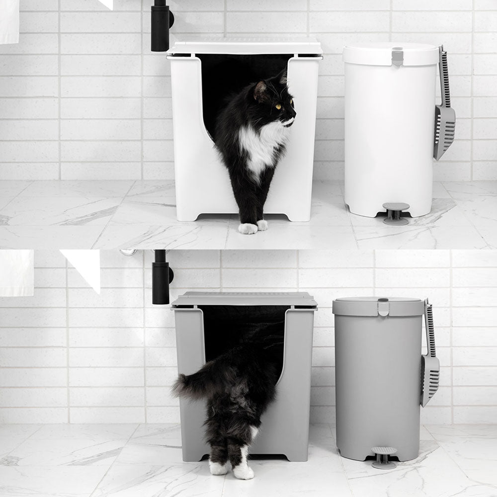 Litter Keeper with cats going in and out