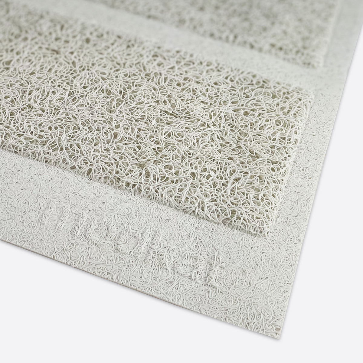 white Modkat litter mat logo detail